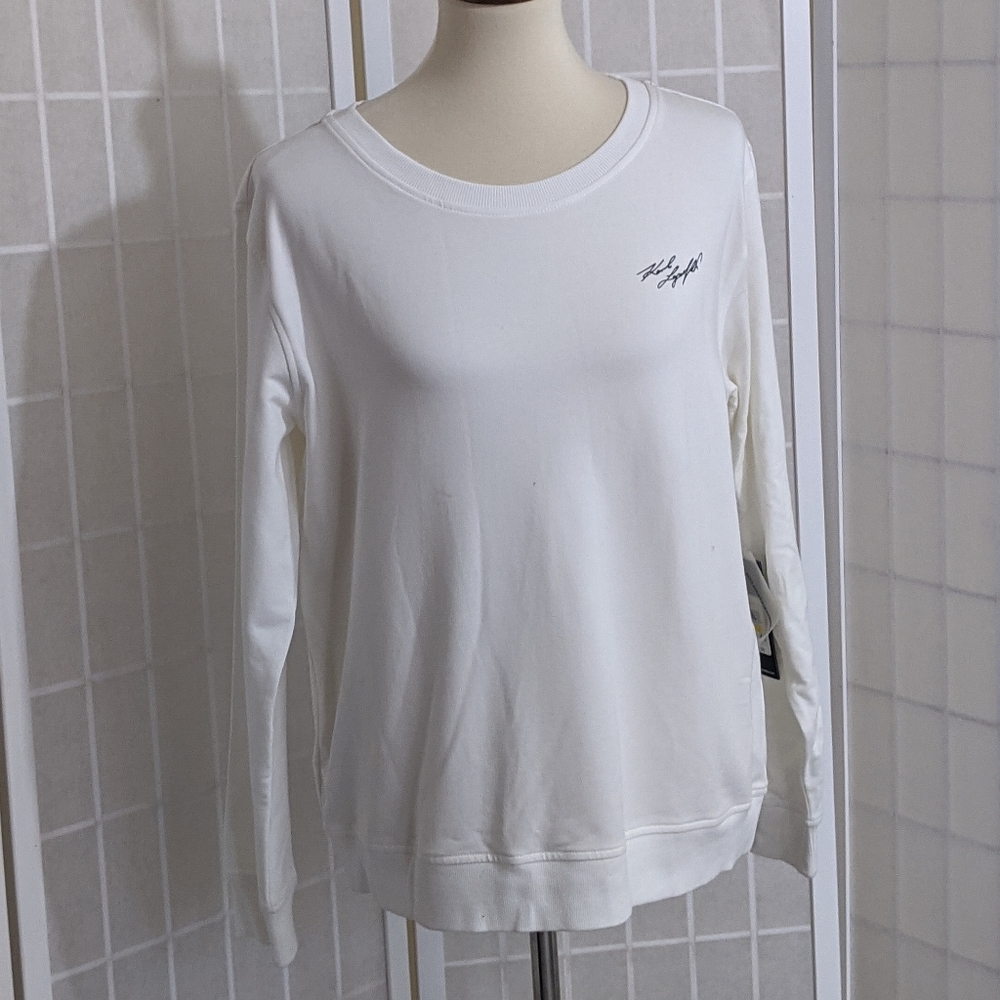 Karl Lagerfeld new white long sleeves top size M - Picture 1 of 5